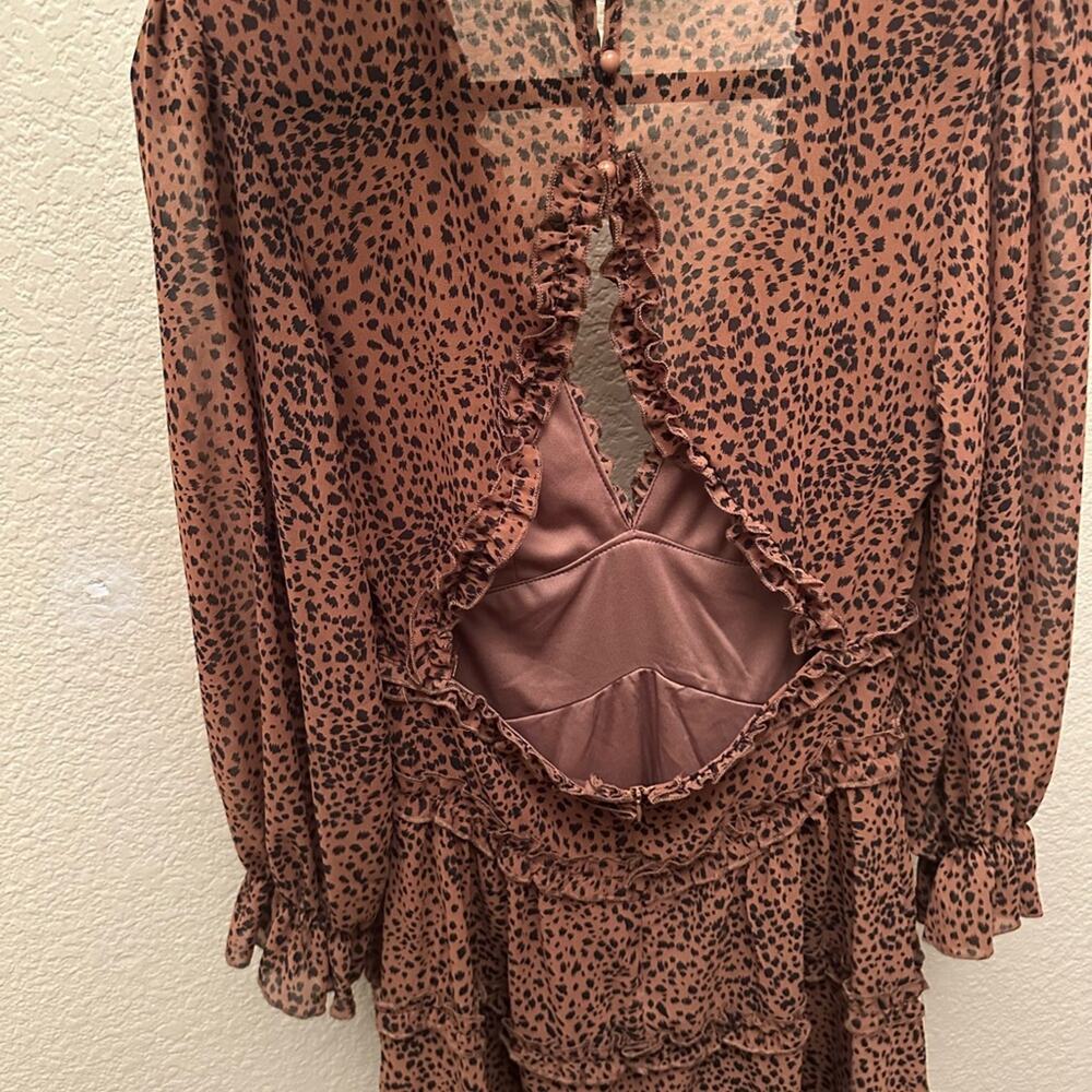 Leopard Print Ruffle Dress - Picture 4 of 8